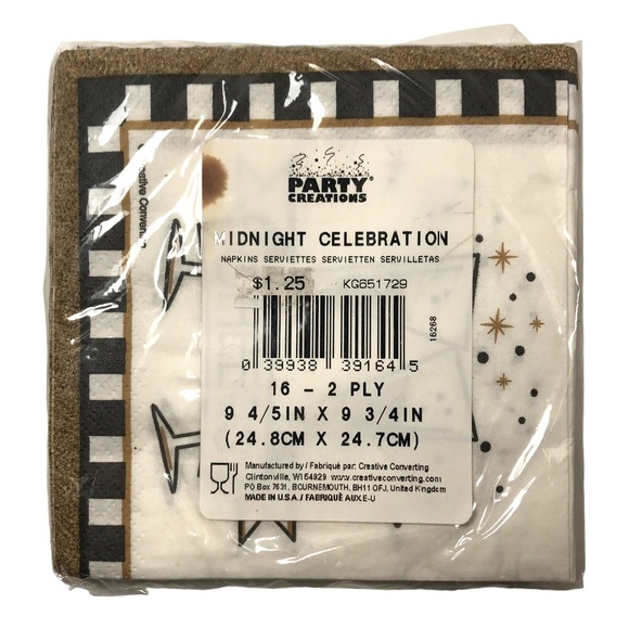 Happy New Year Dinner Napkin & Cheers Cocktail Napkin 16 Ct. (Set of 2) - Picture 5 of 9